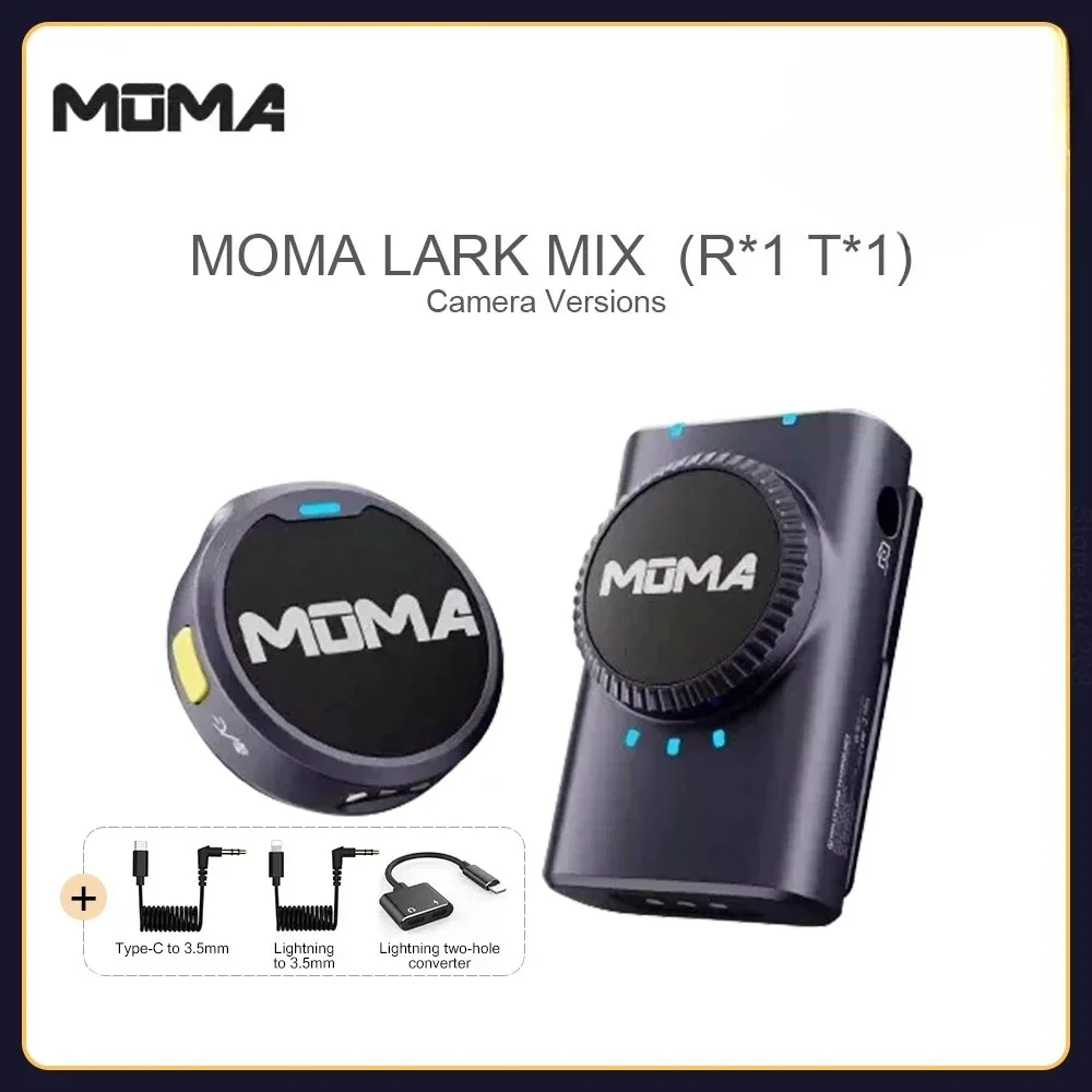 MOMA Microphone Lark MIX Button Collar Clip Magnetic Wireless Dual