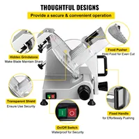 SucceBuy Meat Slicer 200W/240W/320W/340W Electric Deli Food Slicer Adjustable Thickness Commercial and Home Use Cut Meat Cheese 6