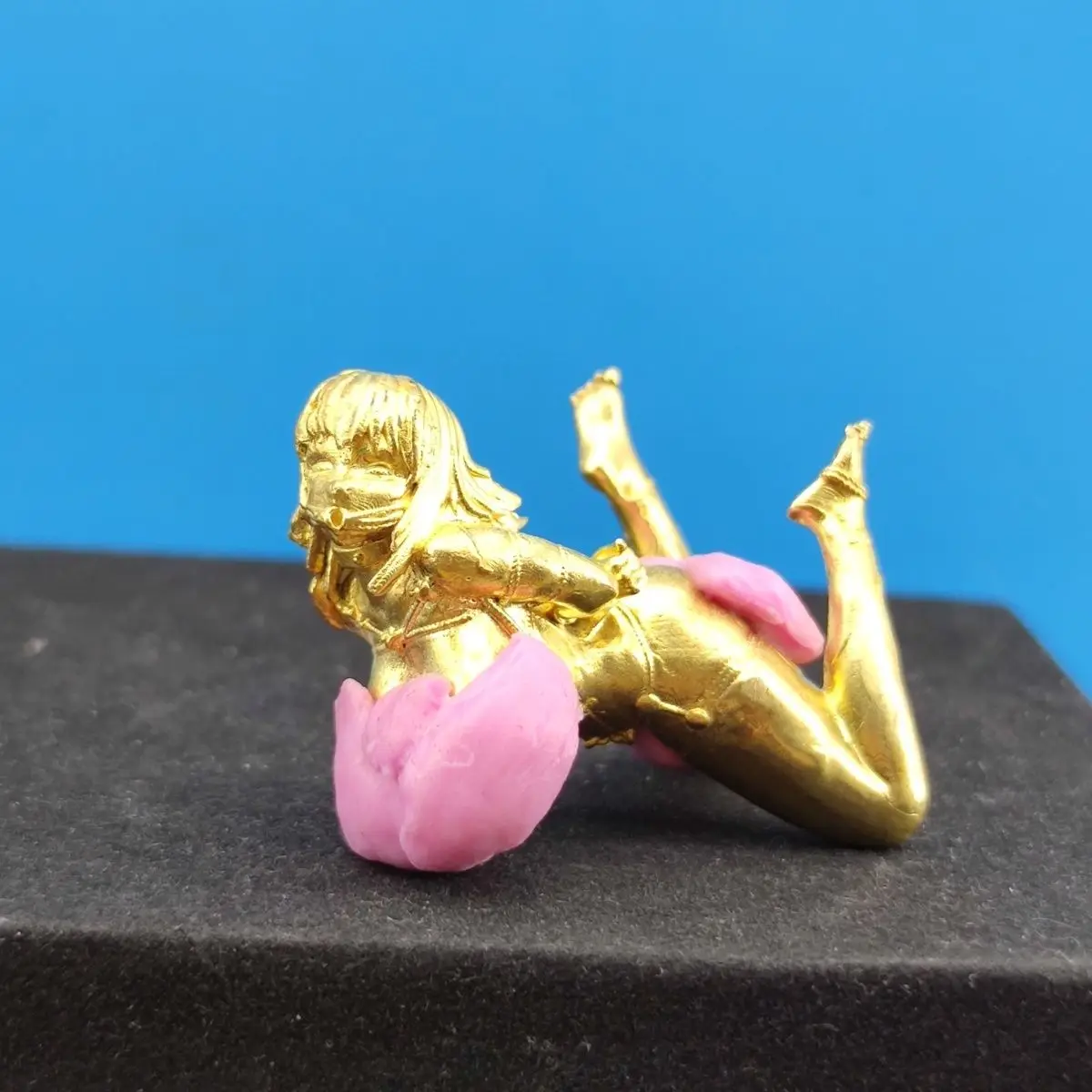 

​​Solid Brass Miniature Lady Statue, Retro Figurine, Desktop Decor for Office Home, Unique Collectible Gift