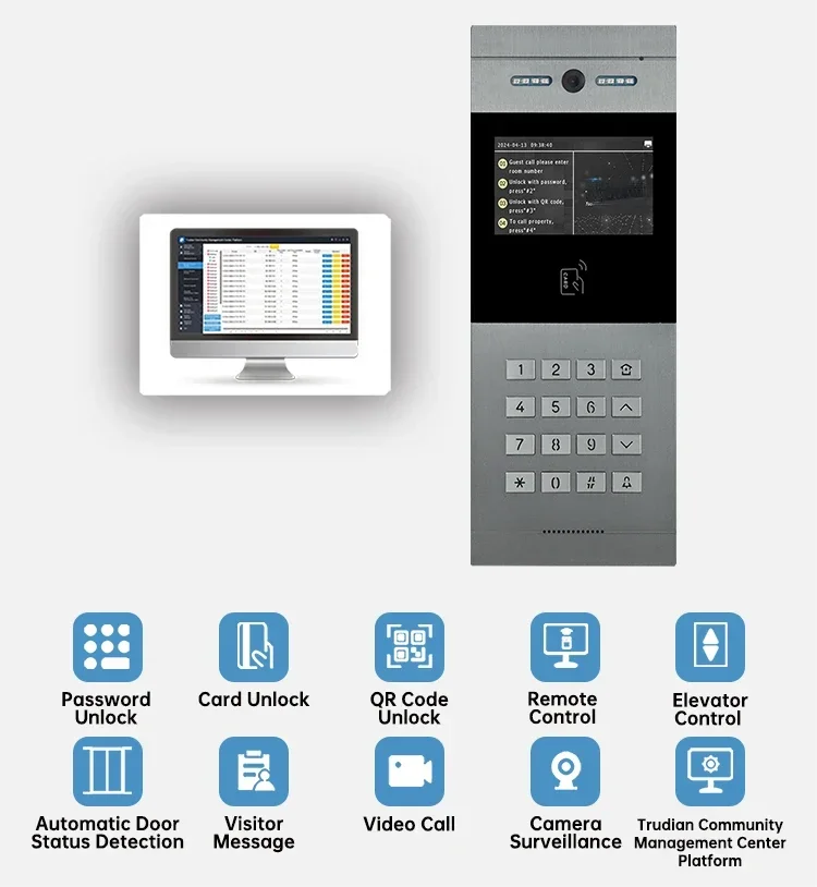 

outstanding Durable Cross-border Certified 4.3" LCD Screen -Protocol Is Supported IP65 Waterproof Multi Apartment Video