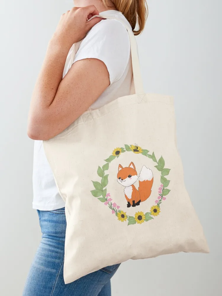 

Summer Fox Baby Tote Bag Custom bag shopper bags for women Canvas stote bag