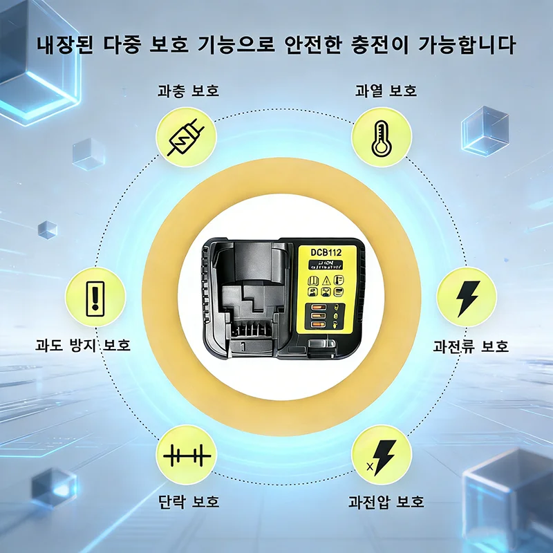 Rechopower Portable18V Single Charger For DeWalt Battery Fast Charging &Overload Protection 100-240V Input Compact Design