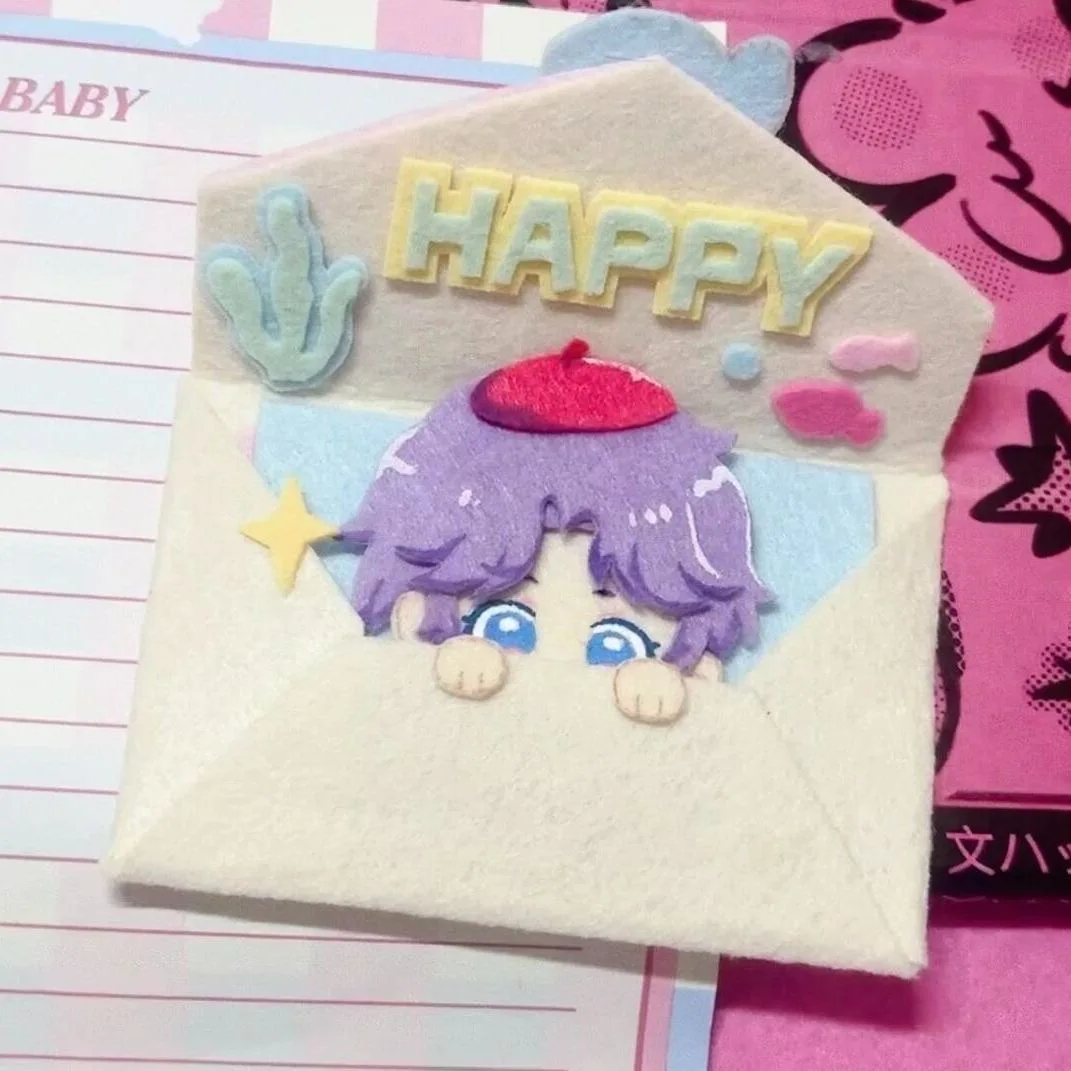 New Love and Deep Space Rafayel Sylus Birthday Envelope Non woven Handmade Blessing Letter Pendant