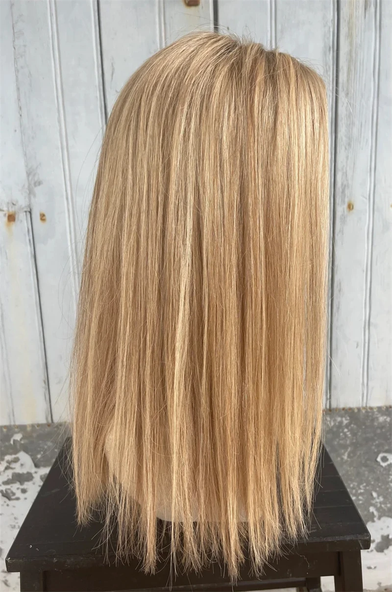 Ombre asch blonde Farbe Highlight Perücke lange gerade Bob Echthaar Spitze Front Perücken 13x6 Spitze Frontal Perücken für Frauen vor gezupft