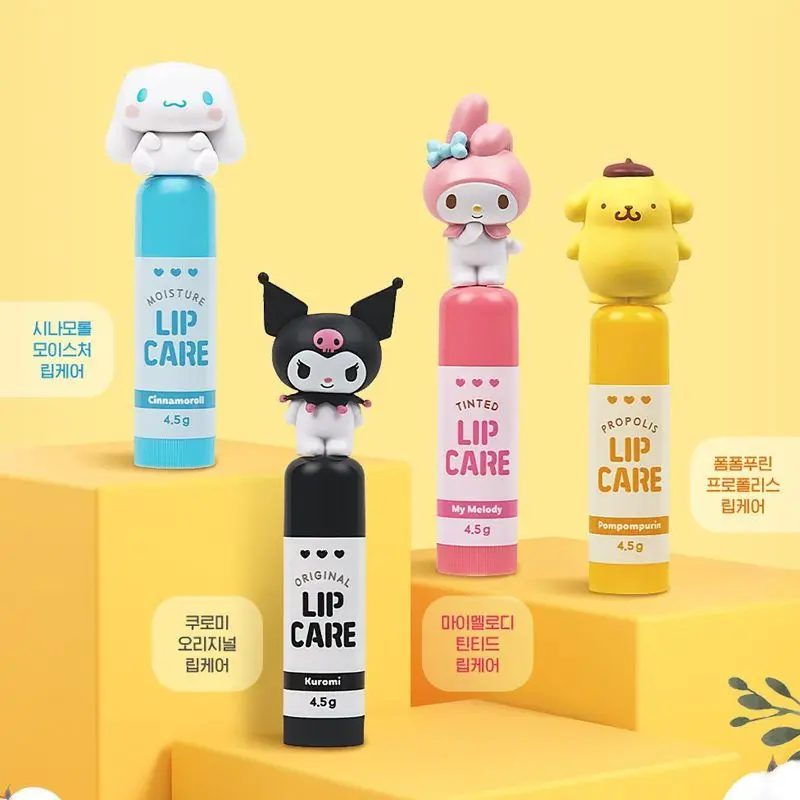 Kuromi Cartoon Lipstick Melody Moisturize  Anti-drying Cinnamoroll Pom Pom Purin Kawaii Lippie Student Daily Supplies Lip Balm