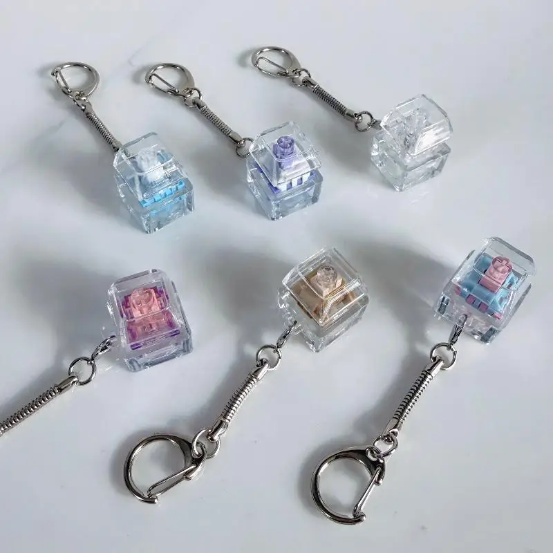 1/2/3/4/9 Key Keyboard  Toys Crystal Keycap Keychain Stress Relief Fingertip Gadget Decompression Toys Clicker  Toy