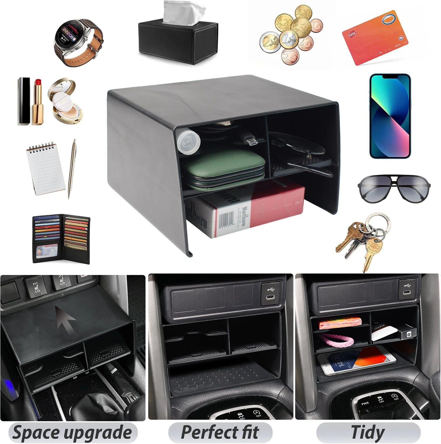 For 2022-2025 Toyota Corolla Cross Center Console Organizer Tray Secondary Armrest Box Storage Accessories Car Storage Organizer - Image 6