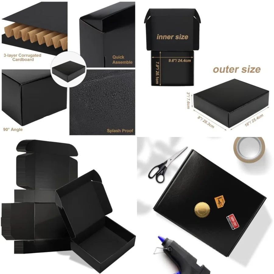 

10x8x3 Small Shipping Boxes, 30 Packs Corrugated Cardboard Mailer Boxes for Packaging Small Business Mailing Gifts Wrap Boxes w