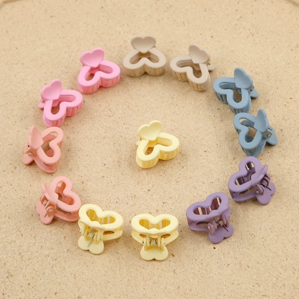 

Wholesale! 60pcs Small Hair Claw Clip For Kids Korean Mini Candy Color Love Heart-Shaped Stain Girls High horsetail clamp