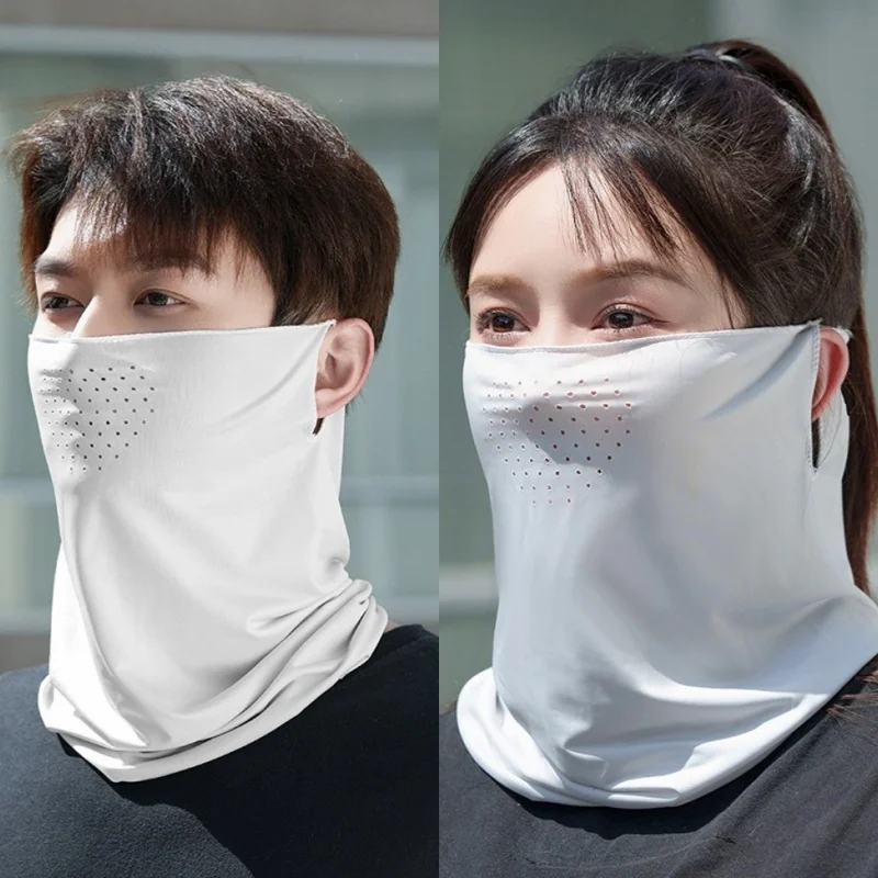 Summer Ice Silk Face Scarf Neck Face Cover Unisex Breathable Anti-UV Sun Protection Mask Quick-dry Soft Face Mask Headwraps