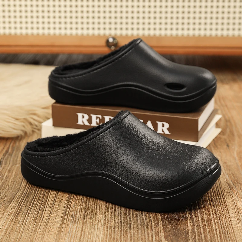 

Fashion New Winter Men's Cotton Slippers Outdoor Warm Shoes Indoor Slides Male Women House Bedroom Non-slip Plush Warm Slippers
