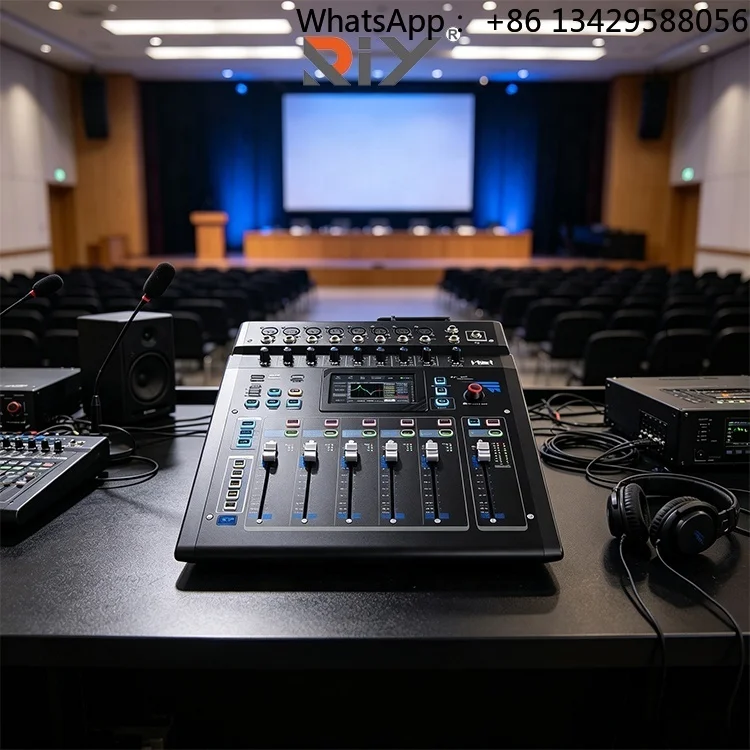 TF12 12-Channel Digital Mixer Built-In Effects OLED Display PC Sound Card Recording Stereo Monitoring for Bars Studios