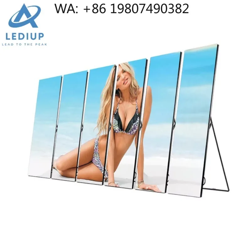 LEDIUP Indoor ultra Thin Portable Vertical Digital Signage LED Display Screen Advertising LED Poster Display