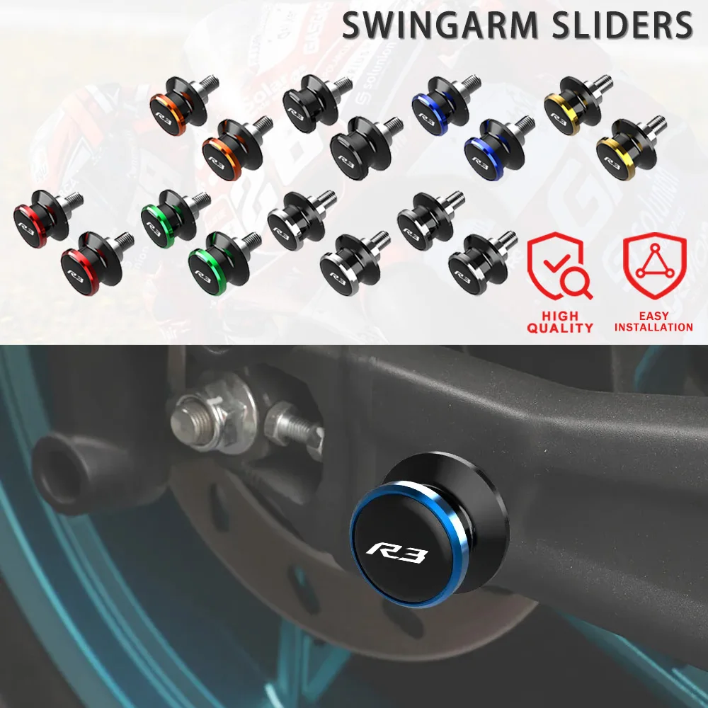 

2022 2020 Motorcycles Accessories 6MM Swingarm Spools Stand Screws Swingarm Sliders FOR YAMAHA YZF R3 YZF-R3 1999-2023 2018 2017