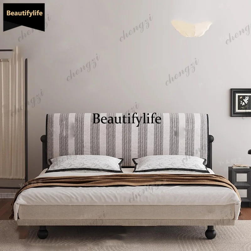 

Q181 Design Simple Bed Bedroom Double Children Safe Full Multifunctional Bed Frame Queen Letto Matrimoniale Modern Furniture