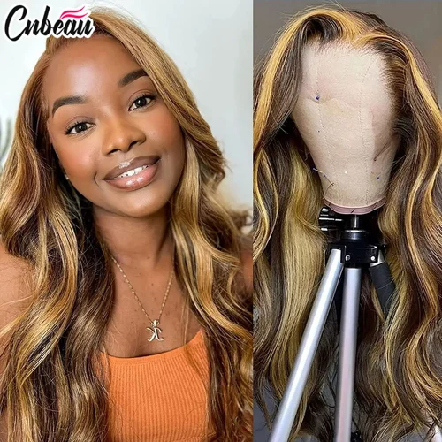 Resaltar pelucas frontales de encaje 13x4 13x6 Hd 30 pelucas de colores de 32 pulgadas peluca ondulada del cuerpo peluca con malla Frontal ombré cabello humano para mujeres negras