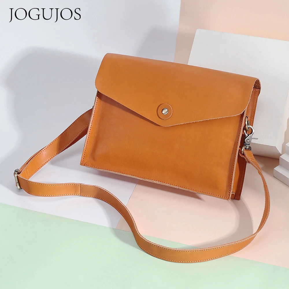 JOGUJOS Vintage Shoulder Messenger Bags for Women Genuine Leather Purses and Handbags Crossbody Bags Casual Small Handbags