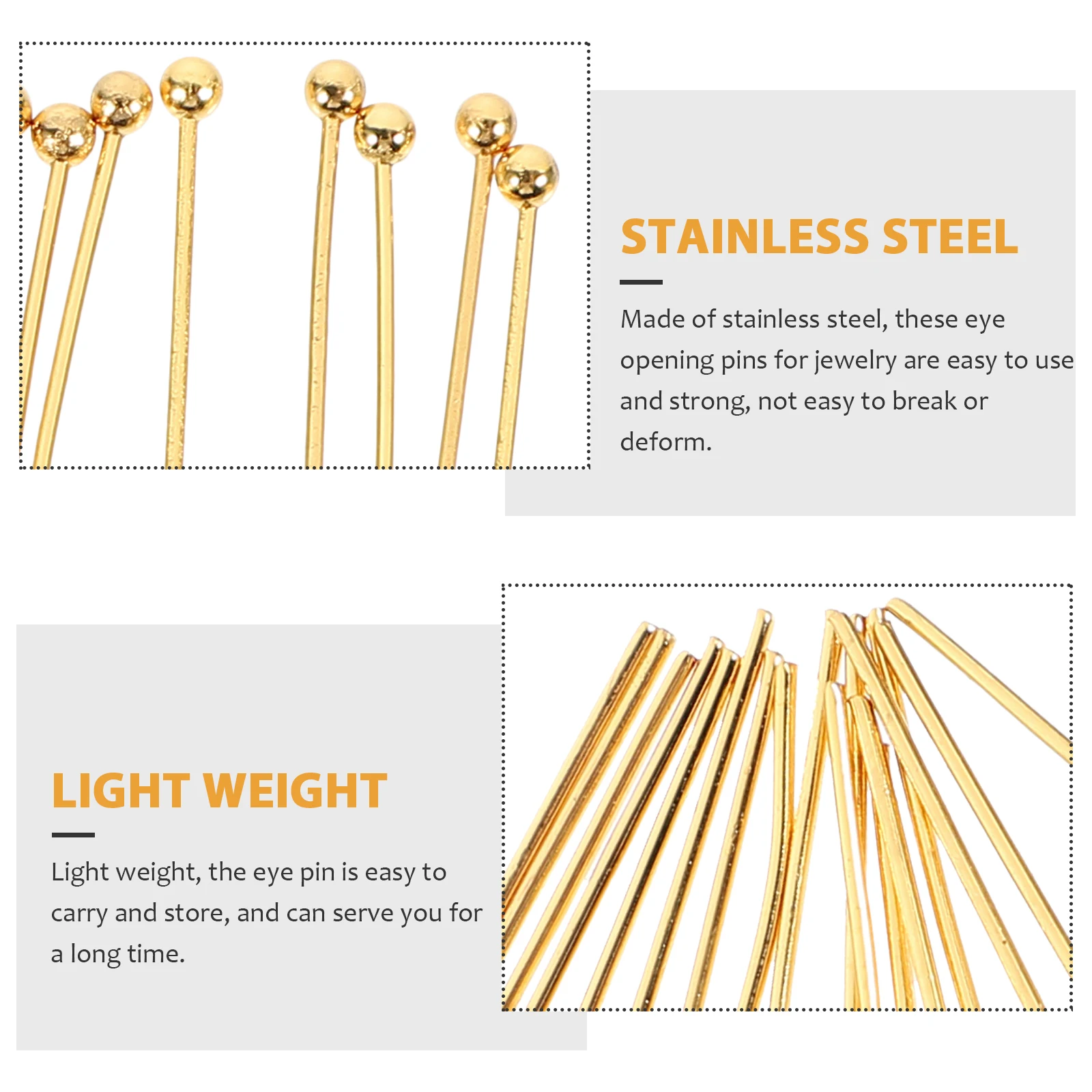 

50pcs Ball Head Pins For Earrings Jewelry Making Diy Bracelet Necklace Accessories Earring Charms Eye Pins Metal Findings