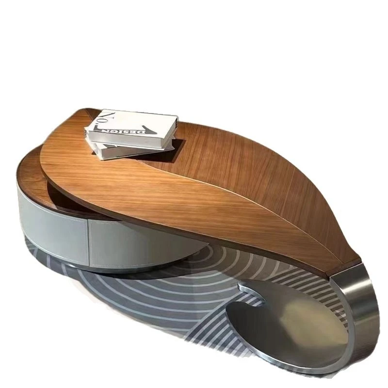 Solid wood coffee table, special-shaped creative light luxury high-end living room household small apartment