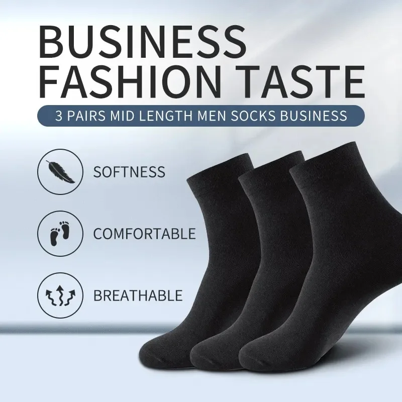 3 Pairs Black Men Socks Cotton For Men Pair Set Long KupiVIP S Underwear Business for Feather Shoes