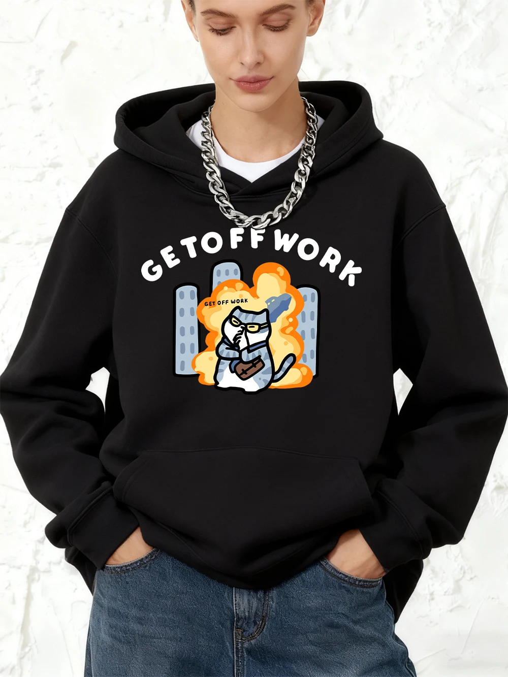 

Хлопковые толстовки с принтом кота, женские спортивные свободные толстовки, зимний флисовый теплый пуловер, женская одежда с карманами для бега