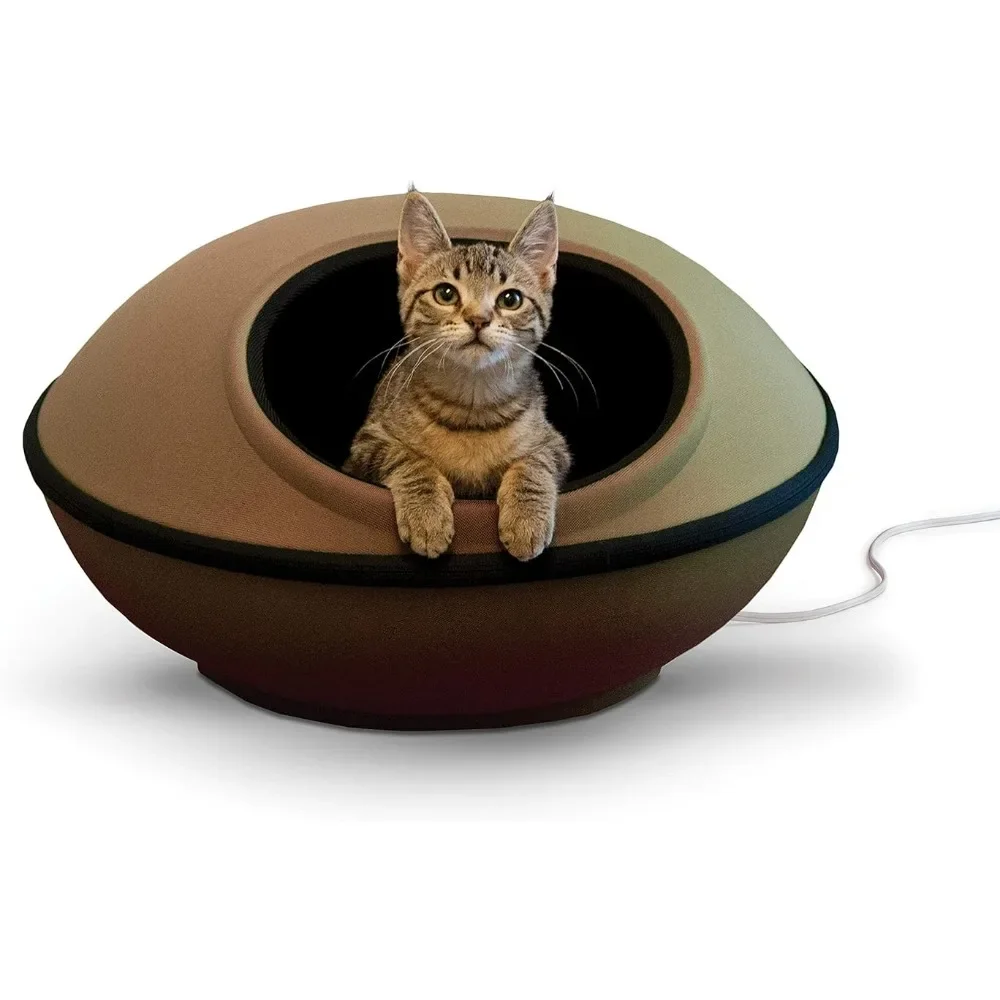 Pet Products Thermo-Kitty Mod Dream Pod Heated Cat Bed for Large Cats, Indoor Heated Cat Cave, Thermal Cat Mat Hideaway for