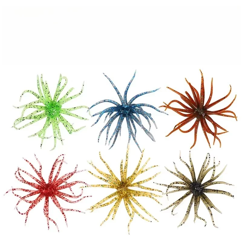 6Pcs Fishing Sea Urchin Soft Lures, Made Of TPE Material, Realistic Multi-Colored Floating Dynamic Fishing Bait In The Form Of A Ball, Suitable For Anglers, Fishing Tackle Shops, And Fishing Tools (Colors Are Random)