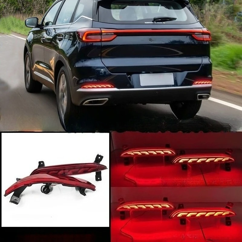 

For Chery Tiggo 7 Pro 2020-2024 Led Rear Bumper Reflector Light Flowing Turn Signal Brake Light Rear Warning Light Accessories