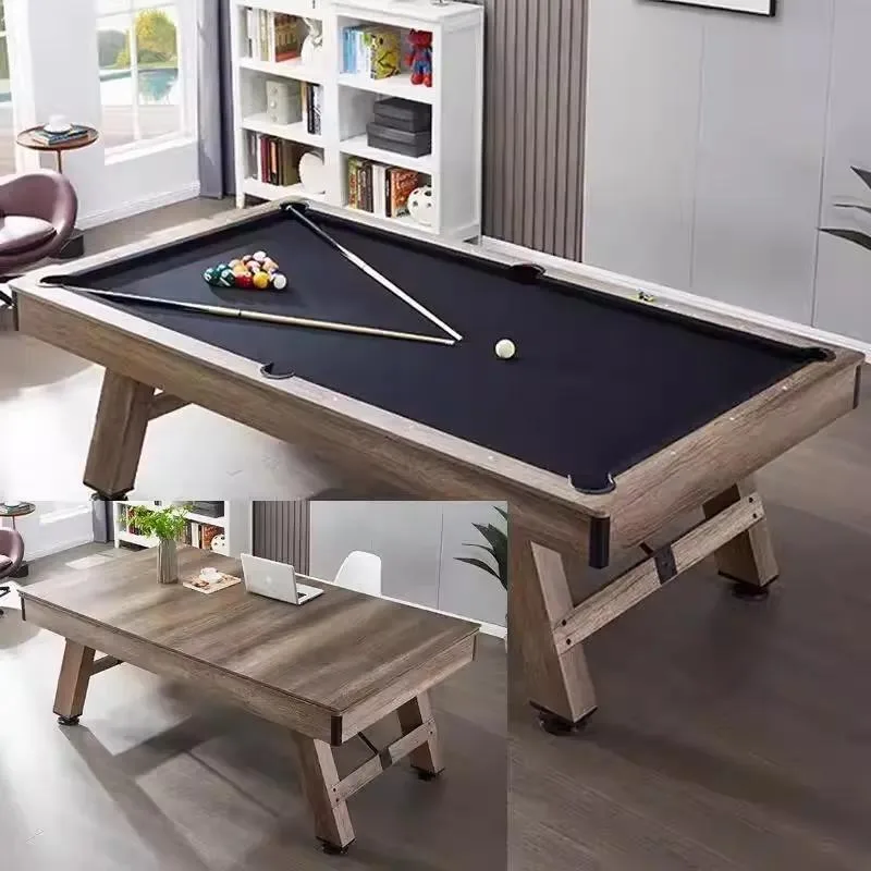 Indoor Pool Table 7 8 9 Feet Marble Finish with Ping Pong Top and Free Ball Accessory Set