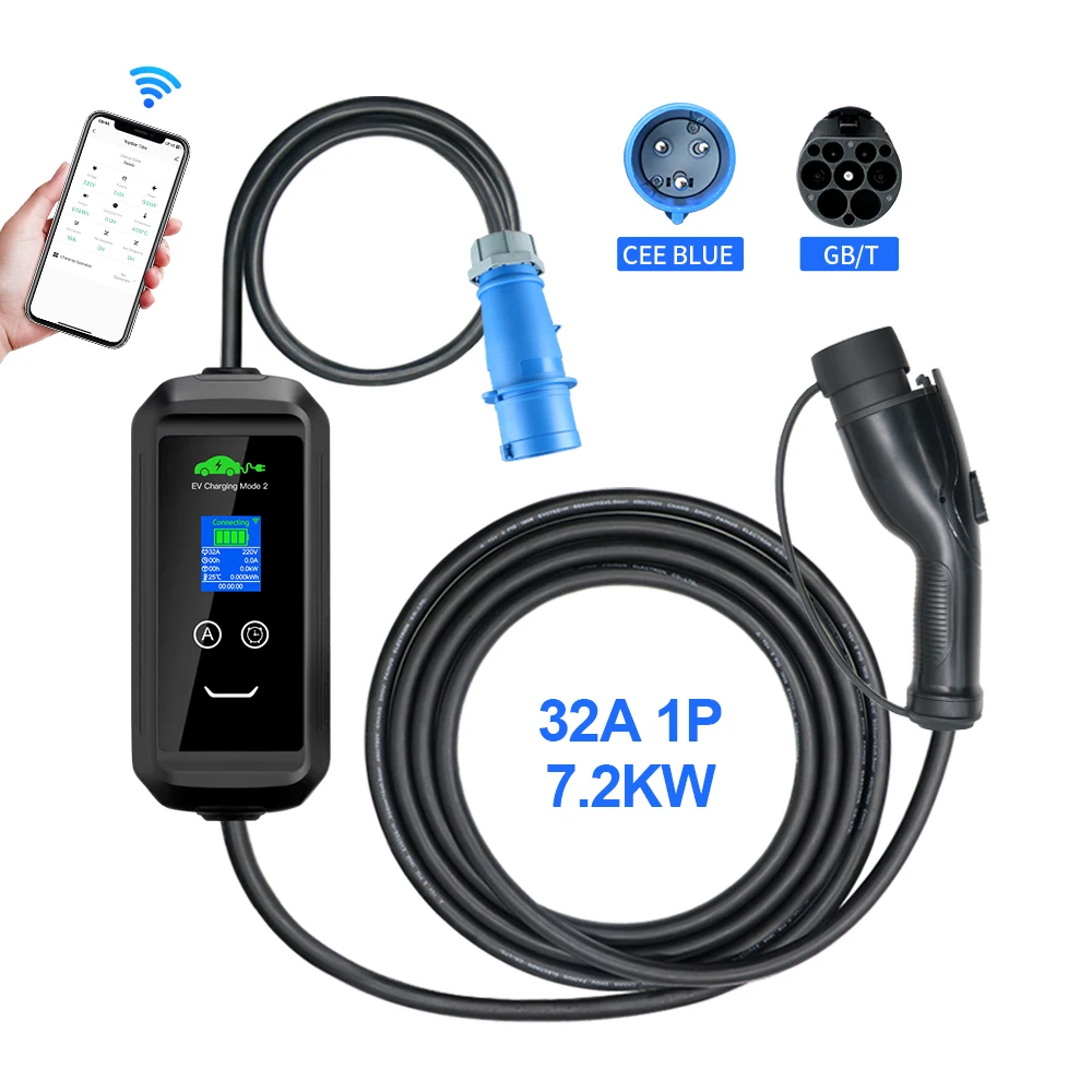 

Custom USA AC Portable EV Charger J1772 Plug 16A IP67 EV Pile Type 1 China Car Charging Stations