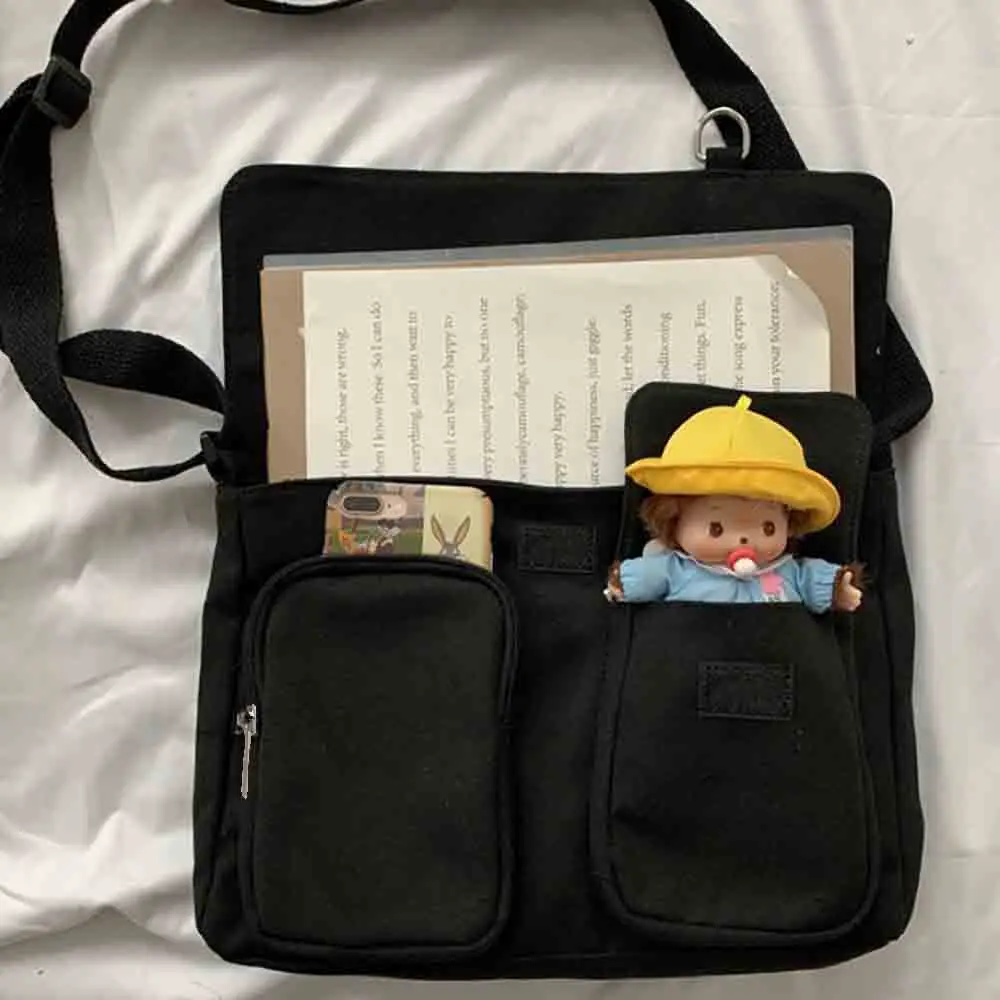 Korean Fashion Casual Big Bag White Picture Student School Bags for Teenage Girl Messenger Bag Shoulder Bag Crossbody Bags Women