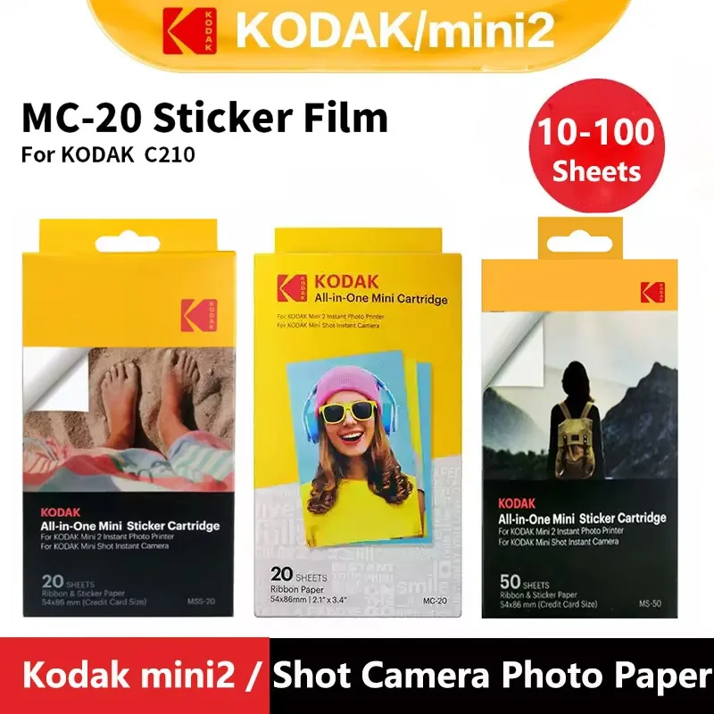 Kodak Mini 2/Shot Juego de cartuchos de tinta todo en uno Kodak C210 Papel fotográfico para teléfono móvil con impresión dedicada