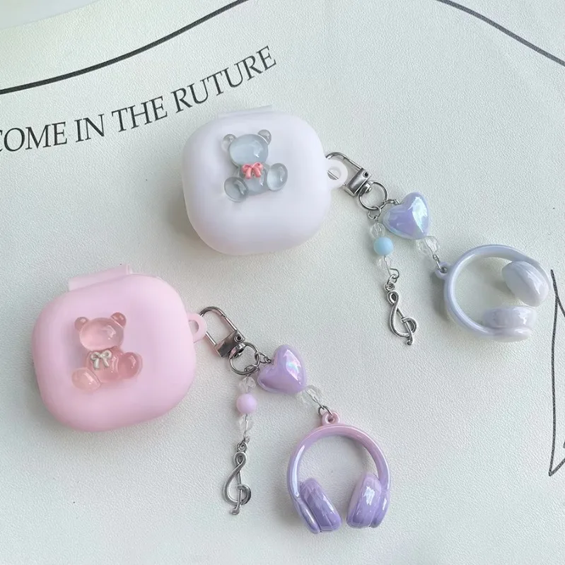 Милый чехол для Redmi Buds 6 Play/buds 6lite/buds6pro, силиконовый чехол для наушников с рисунком, чехол для Redmi Buds 6 с брелоком