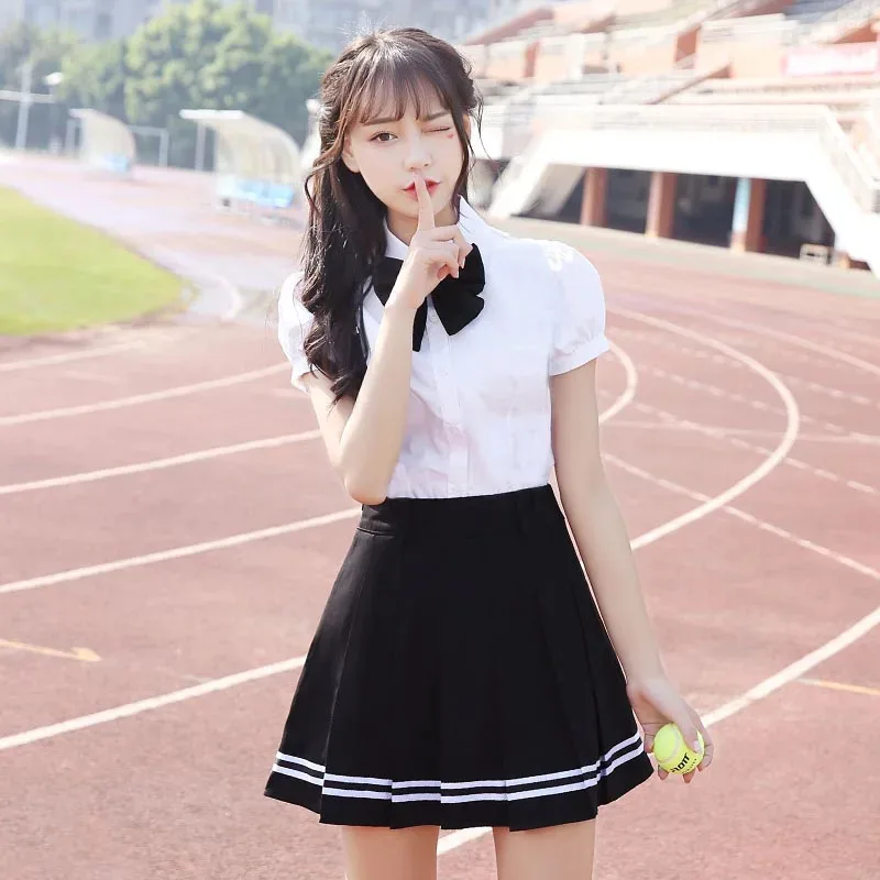 

COSda@Summer Student strap Tie Sailor Suit Set Table Costume Japanese School Uniform Girl Short Sleev