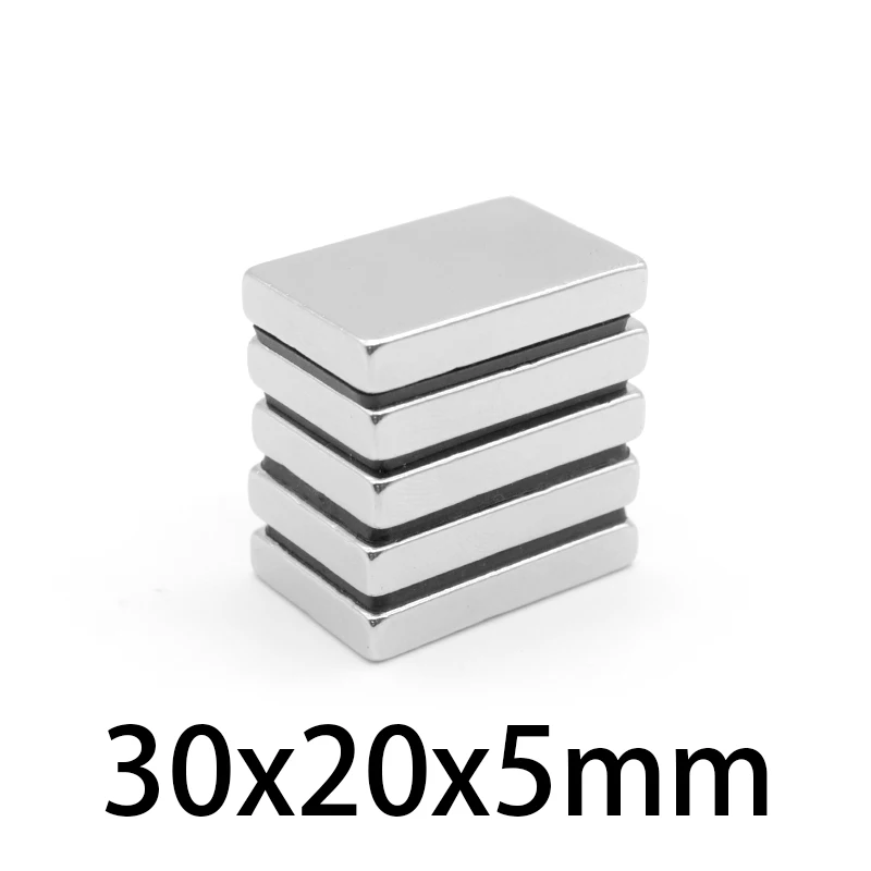 2~30pcs 30x20x5mm Block Powerful Magnets 30mmX20mm Bulk Sheet Neodymium Magnet 30x20x5 mm Permanent NdFeB Magnetic 30*20*5mm