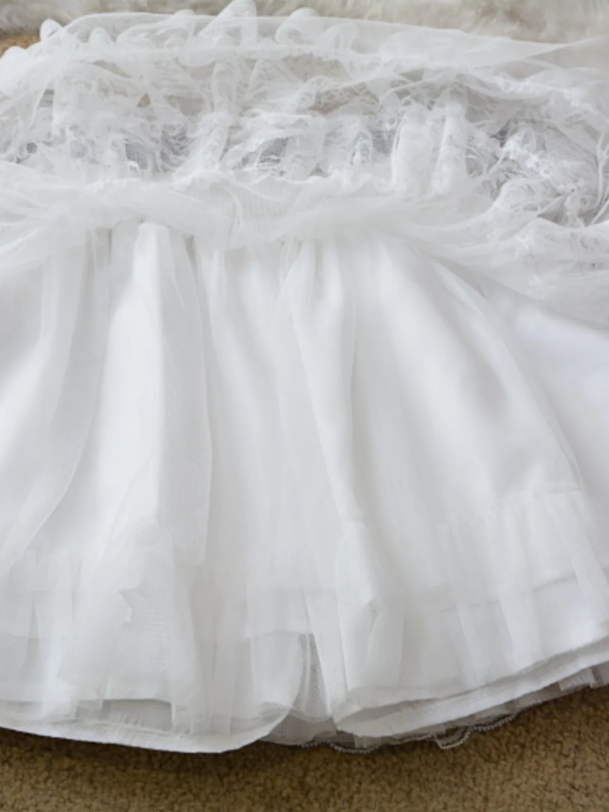 Summer High Waist Versatile Half Skirt Dancing Full Layered Lace Tulle Cake Short Skirt Women\'s Korean Style Commute Pure Color