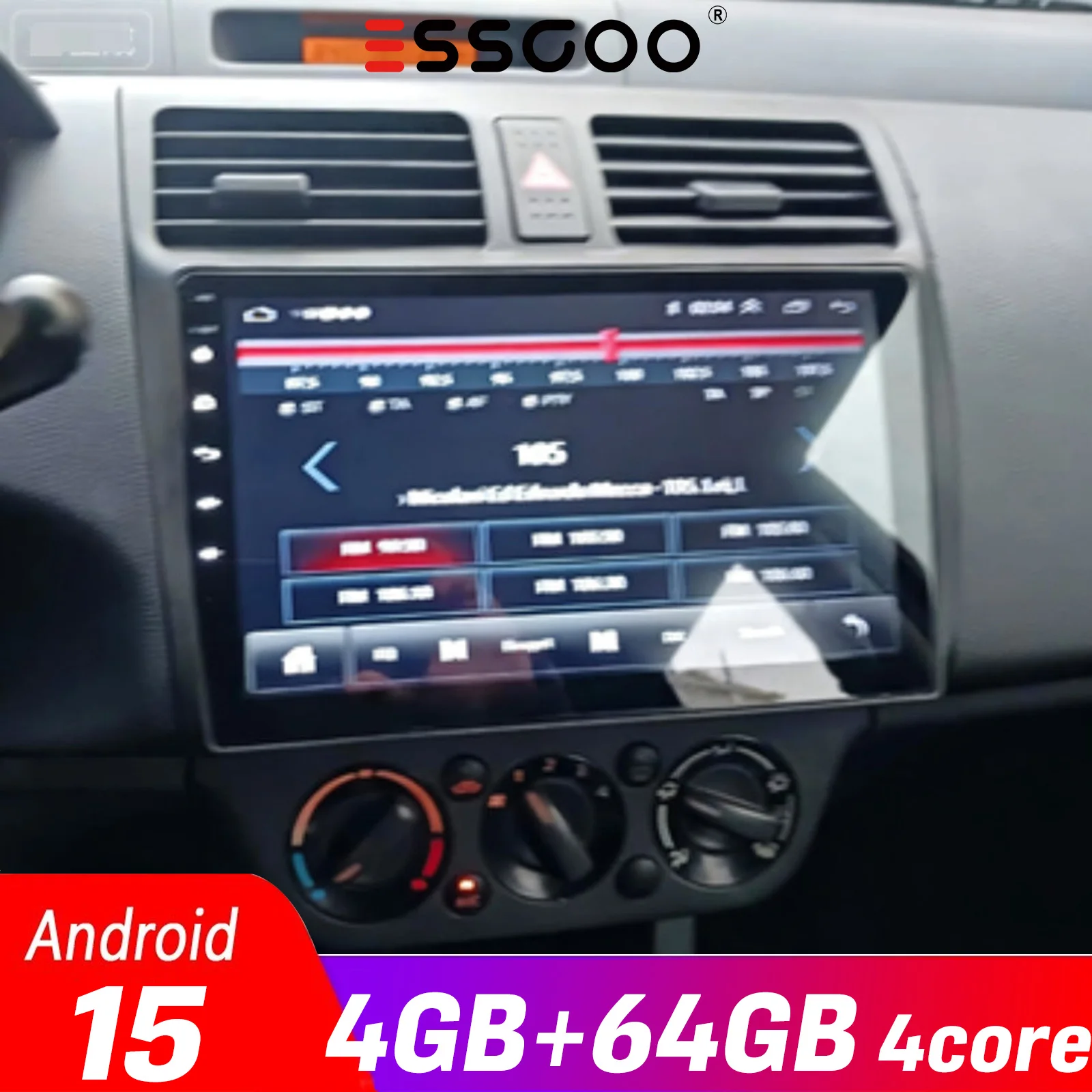 4+64G Für Suzuki Swift 2003 2002 2007 2008 2009 2010 Multimedia-Videoplayer Carplay Touchscreen GPS RDS NAVI WiFi BT SWC DAB+ Kamera ESSGOO
