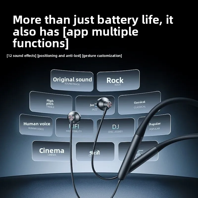 سماعات بلوتوث BASEUS P1، سماعات رياضية لاسلكية بنمط الرقبة، عمر بطارية طويل جدًا، موسيقى الألعاب، الجري العالمي