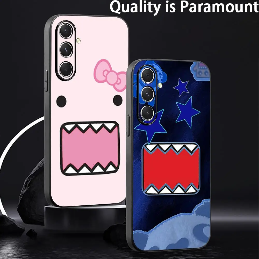 Cartoon Domo kun cute pink pattern Phone Case For Samsung Galaxy S26 S25 S24 S23 S22 S21 Plus Ultra Note20 Soft Black