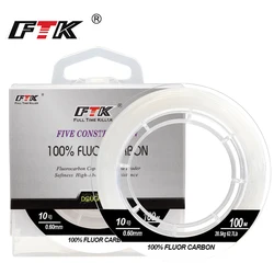 FTK lenza 50M/100M 100% Fluorocarbon lenze da pesca 5.5-130.9LB Leader in fibra di carbonio Fly line pesca alla carpa ad affondamento rapido