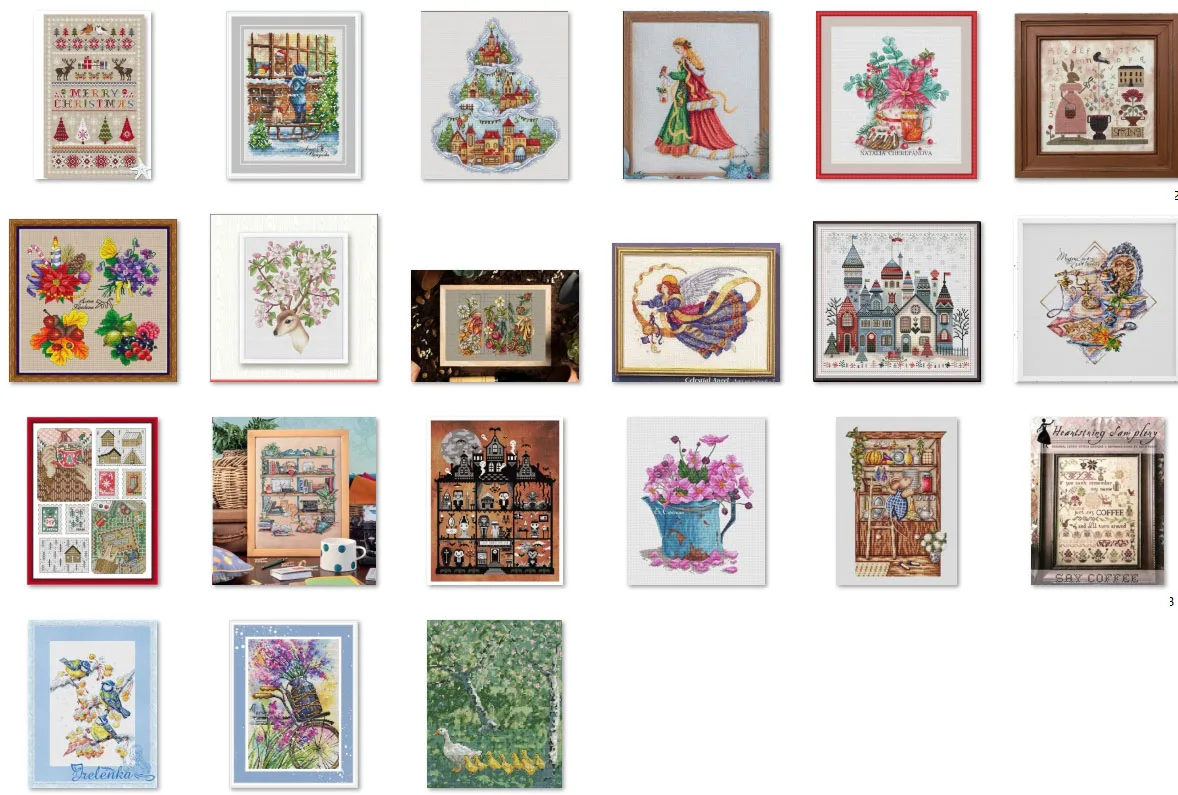 

Cross Stitch Kit DIY Set Decoration Cross Stitch Set New Crafts Handmade Embroidery Three Bluebirds on a Branch in the Snow