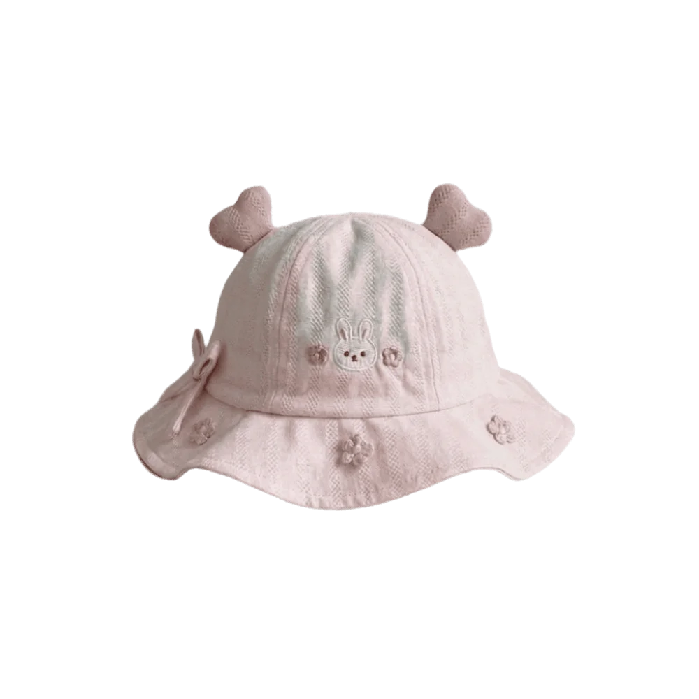

Cute Cartoon Rabbit Baby Bucket Hat Adjustable Little Rabbit Sun Hat Mesh Breathable Sunscreen Cap Summer