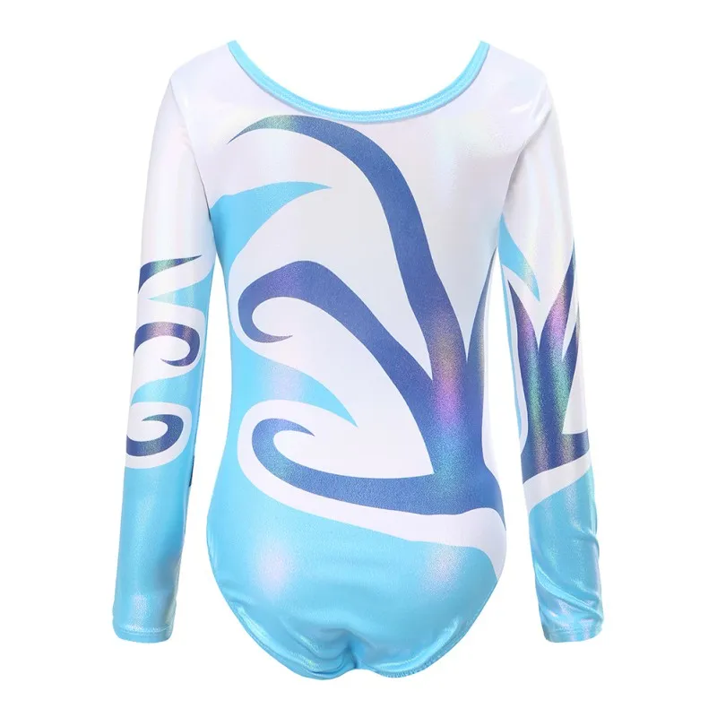 Temperament Long Sleeve Ballet Dancewear For Girls Diamond-Studded Gilt Colorful Gymnastics Leotard Practice Stage Suits