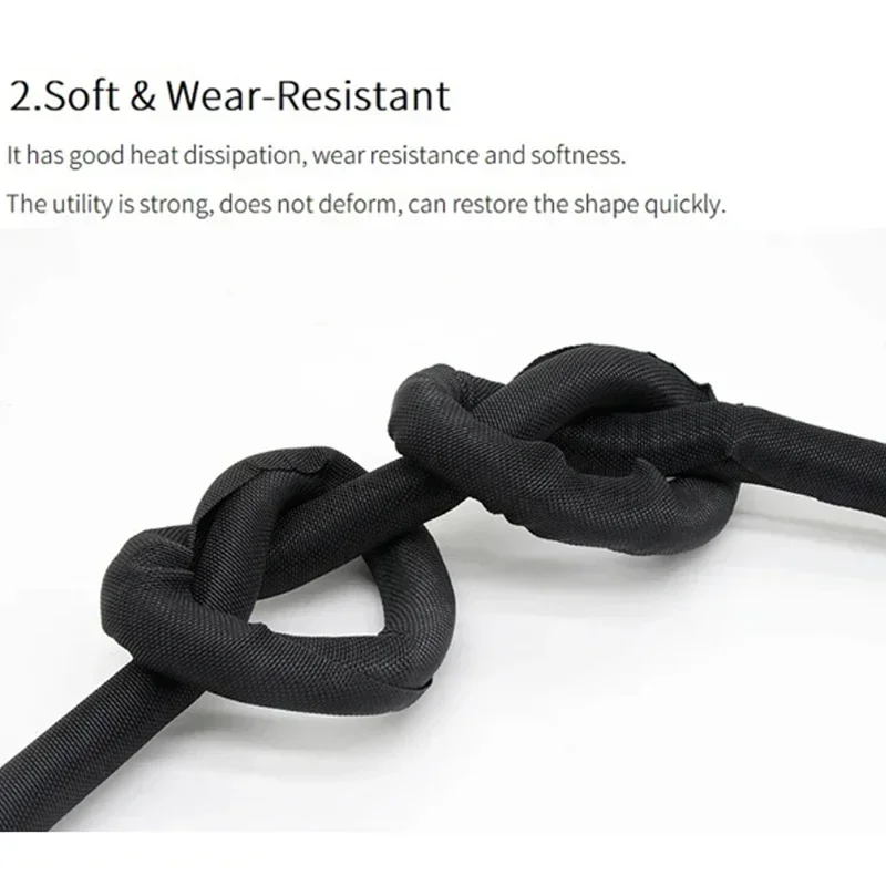 Black/White Self Closing PET Expandable Braided Sleeve Self-Closed Cable Organiser Insulated Wrap Sleeved Cable Protecter