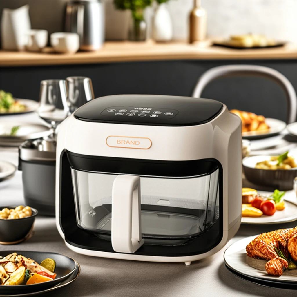 Geming Commercial Electric Open Fryer 7L Capacity Glass Air Fryer With Steam Mode Digital Control 220V Gas Fryer Oven