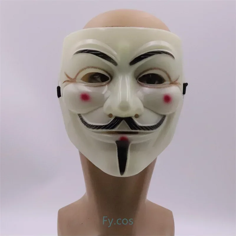 

Halloween Mask Face Carnival Steampunk Cosplay Costumes Men Anime Black White Vendetta Smile Anonymous Headwear Party Props