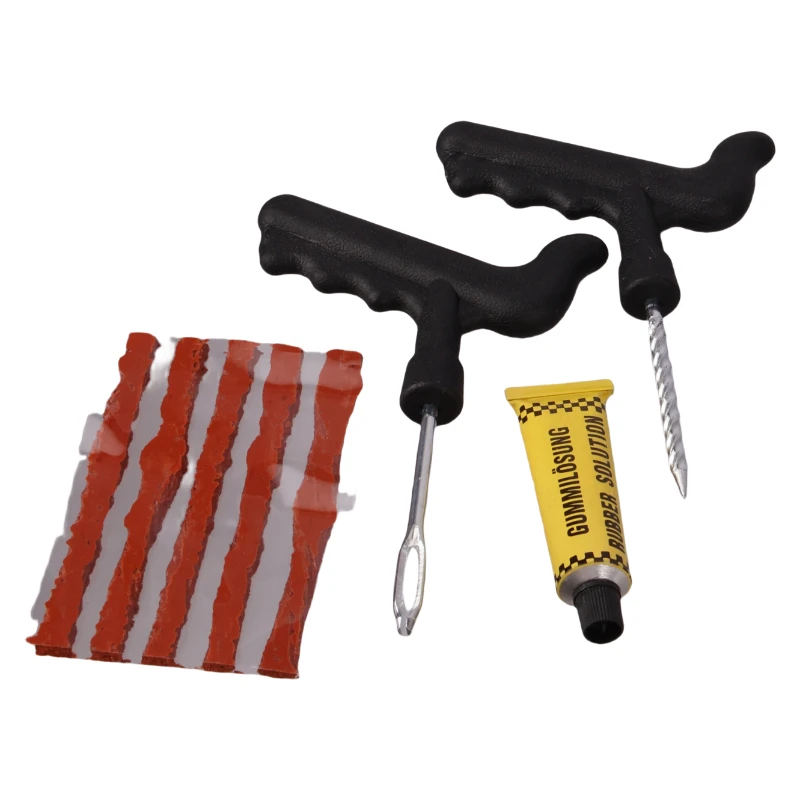 Комплект для ремонта шин, полоски для аварийного ремонта шин, клей, набор пробок для бескамерных шин для грузовиков, мотоциклов, аксессуары