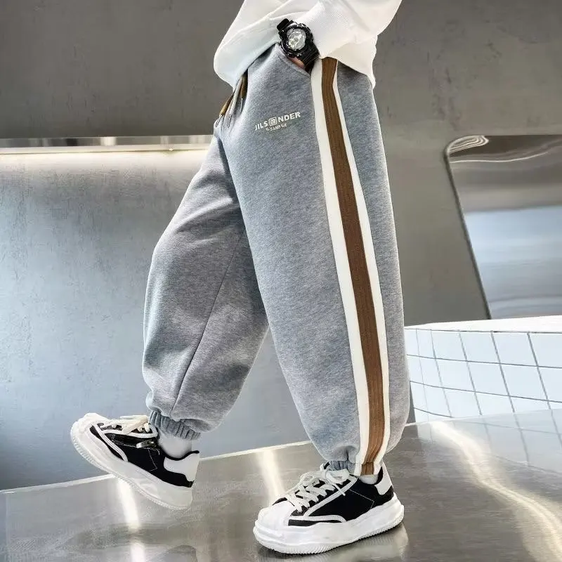 Spring Boy Sweatpants Casual Pants Korean High Street Hip-hop Children Sports Pants Autumn High Quality Children\'s Clothing 2024