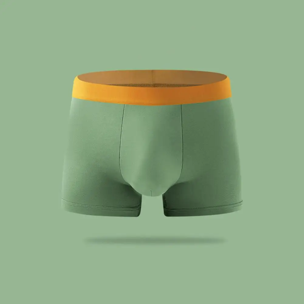 

Breathable Panties Men's Patchwork Color U-convex Boxer Briefs with High Elasticity Breathable Design Mid-rise Tight for Comfort