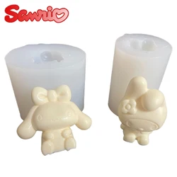 Sanrio Cinnamoroll 3D Silicone Candle Mold Kawaii Diy Handmade Soap Plaster Ice Cube Baking Mold Party Wedding Making Mold Gift